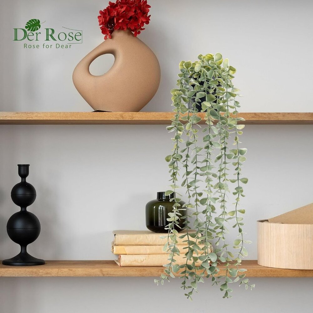 Home Accessories Gray 1Pcs Fake Rose Hanging Artificial Decor Eucalyptus Plants - Picture 6 of 6